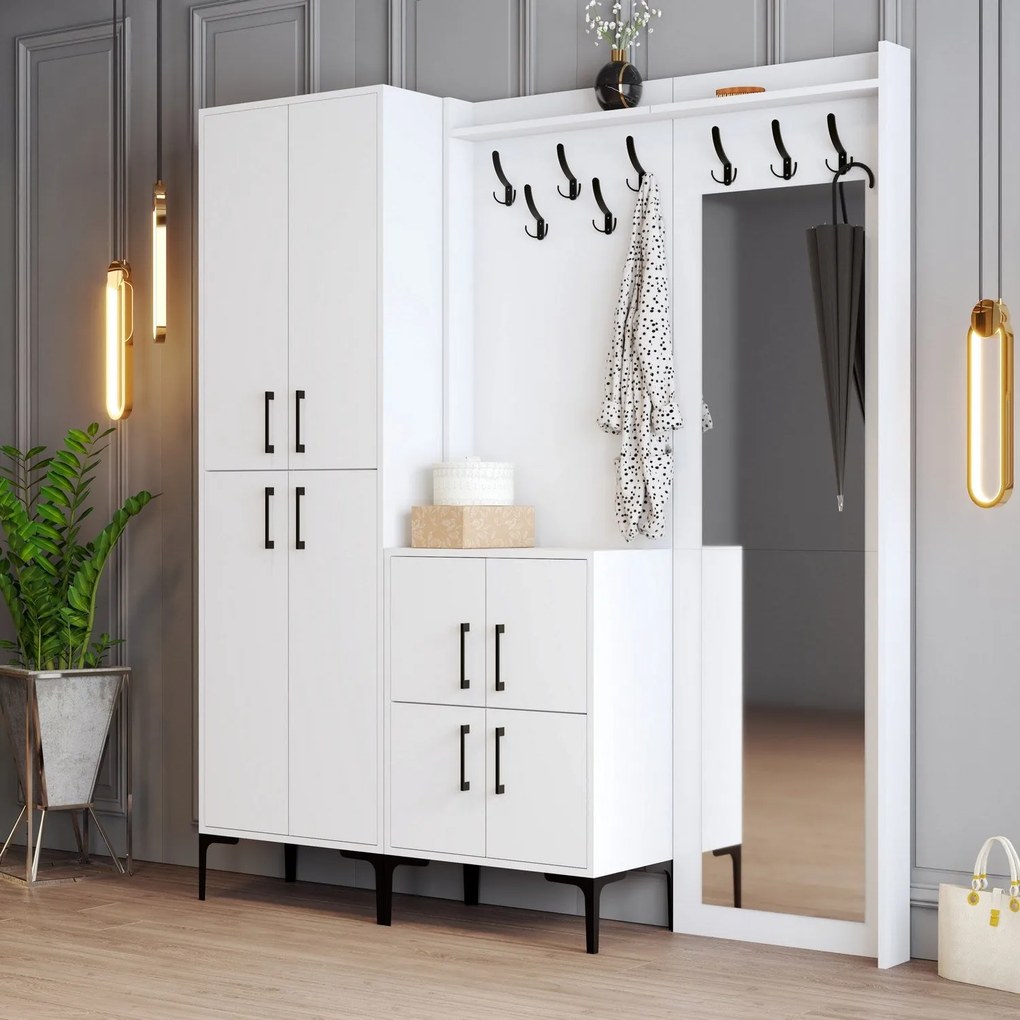 Hall Stand Berlin ABC – Branco – 180 cm x 200 cm x 35 cm