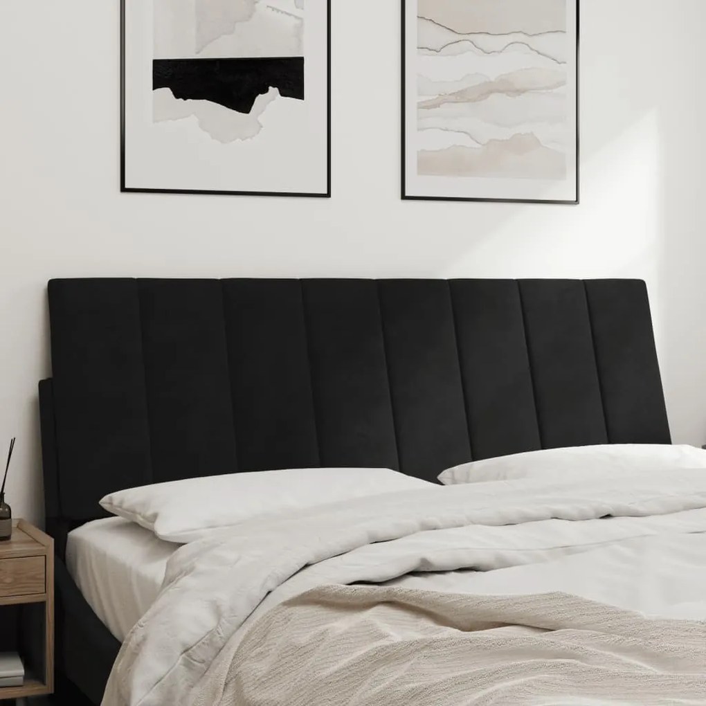 Almofadão de cabeceira 140 cm veludo preto