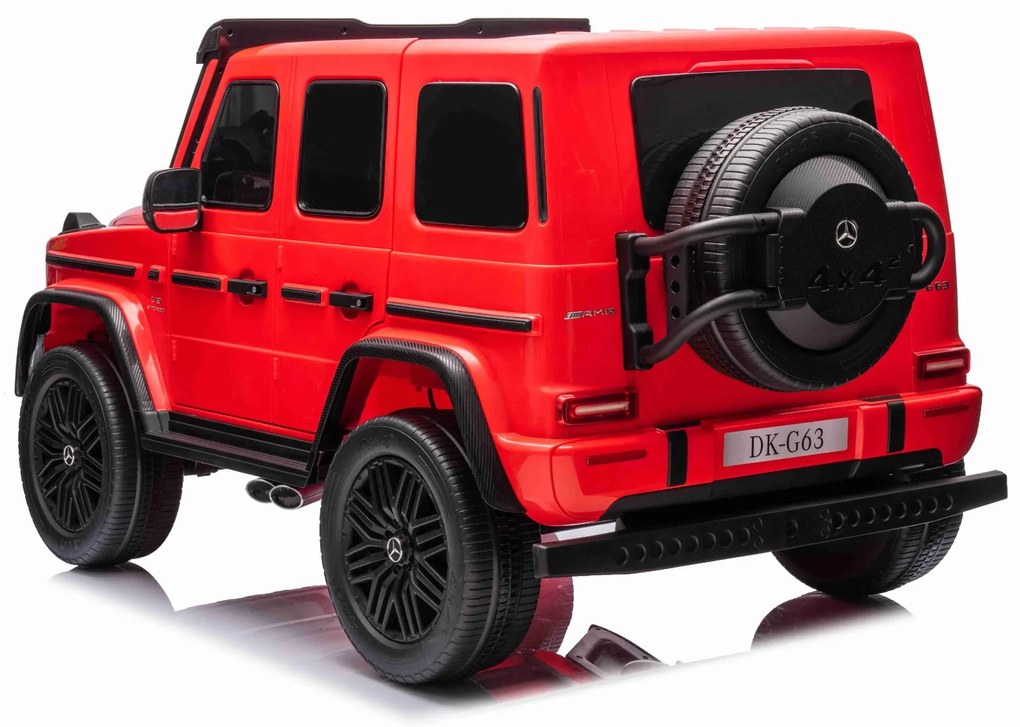 Carro elétrico para crianças Mercedes-Benz G63 AMG 4x4² 2 lugares 12V, Leitor MP3 com entrada USB/AUX, Rodas Borracha com suspensão, Bancos em pele, C