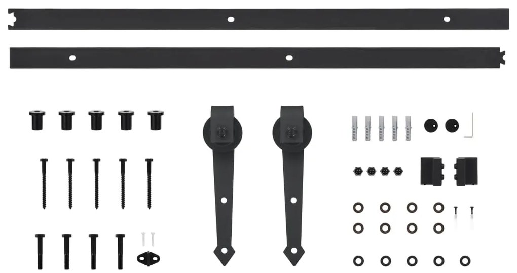 Kit de ferragens para porta deslizante SKIEN 200 cm aço preto