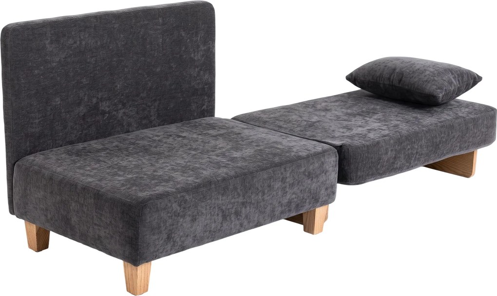 HOMCOM Poltrona-cama 2-in-1 com função de cama, sofá-cama com 2 almofadas laváveis, bolsos laterais para sala de estar, quarto | Aosom Portugal