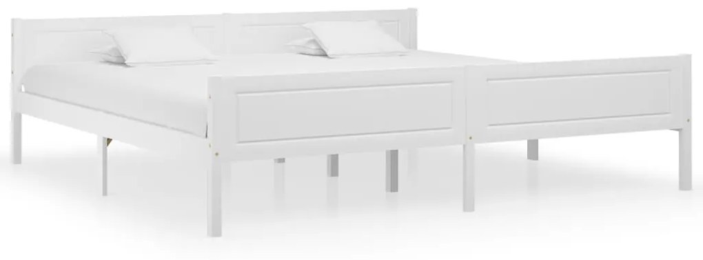 vidaXL Estrutura de cama 200x200 cm madeira de pinho maciça branco