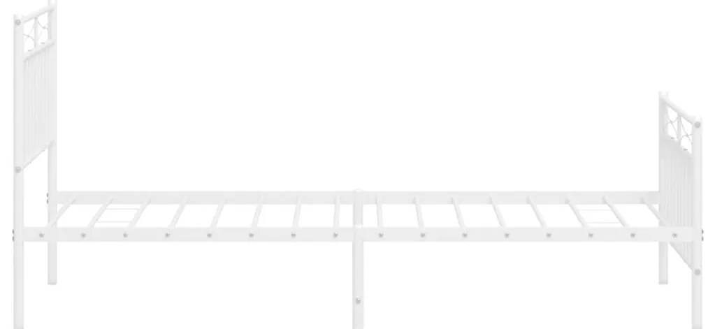 Estrutura de cama com cabeceira e pés 90x200 cm metal branco
