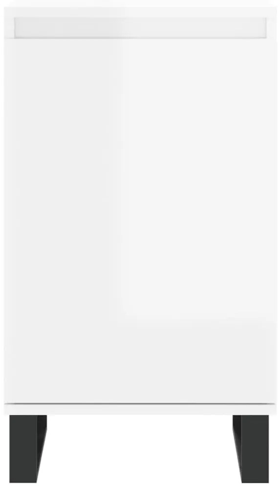 Aparadores 2 pcs 40x35x70 cm deriv. de madeira branco brilhante