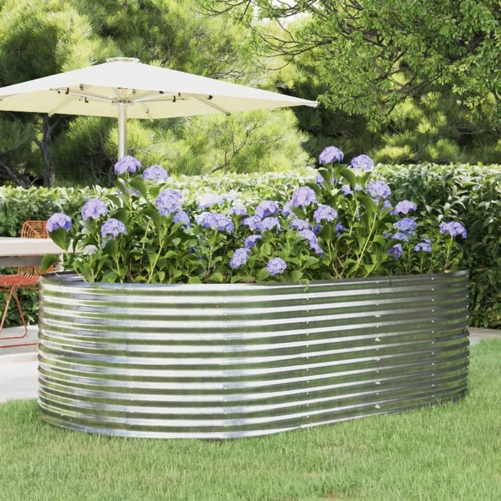 vidaXL Canteiro elevado jardim 212x140x68 aço galvanizado prateado