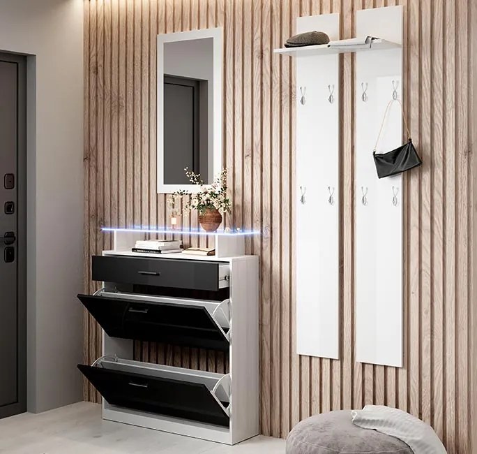 Conjunto de Entrada com Sapateira, Espelho e Cabide HYGGE para Hall de