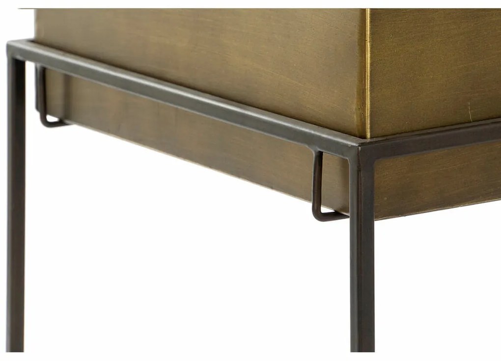 Mesa de apoio DKD Home Decor Preto Dourado Metal (40.5 x 40.5 x 60.5 cm)