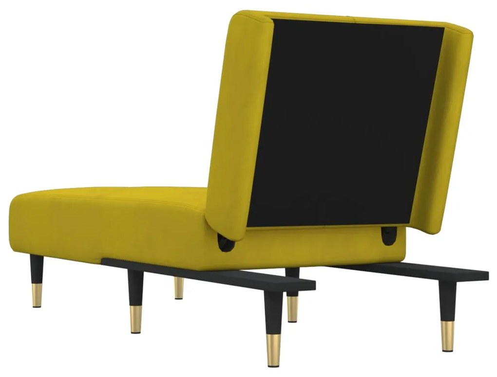 Chaise longue veludo amarelo