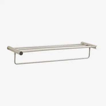 Toalheiro De Parede Para Banheiro Com Prateleira Em Aço Inoxidável Devon Cinza Cromado - Sklum