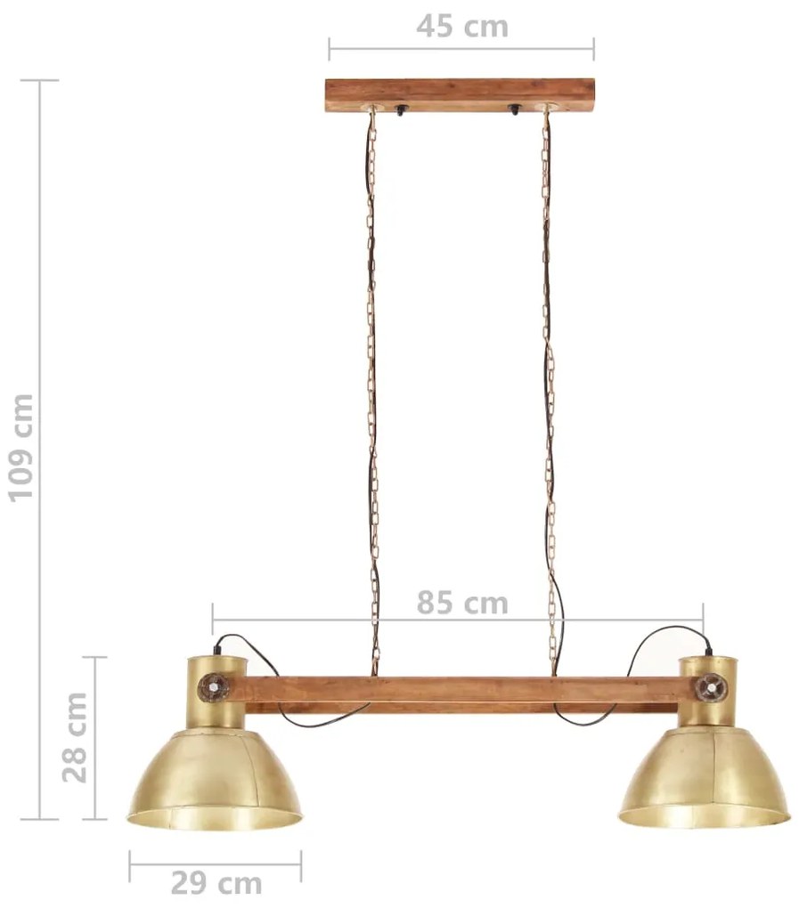 Candeeiro suspenso industrial 25 W 109 cm E27 bronze