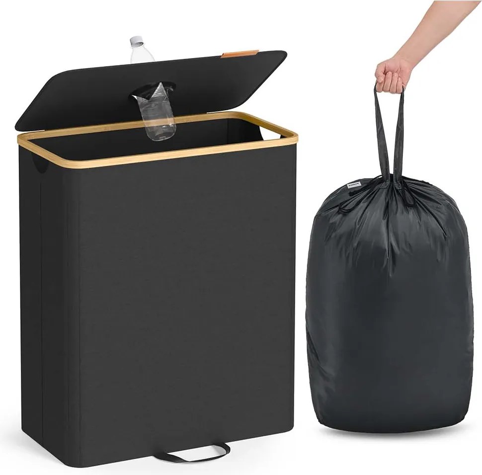 Contentor para recolha de garrafas retornáveis 135 L Preto-bege natural