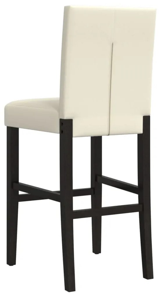 Cadeiras de bar 2 pcs seringueira maciça e couro artificial