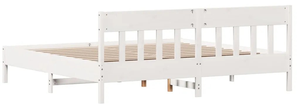 Cama sem colchão 180x200 cm madeira de pinho maciça branco