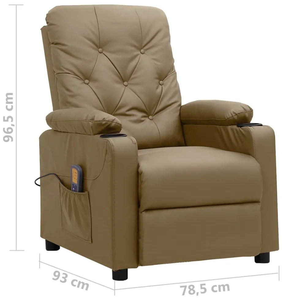 Cadeira de massagens couro artificial cappuccino