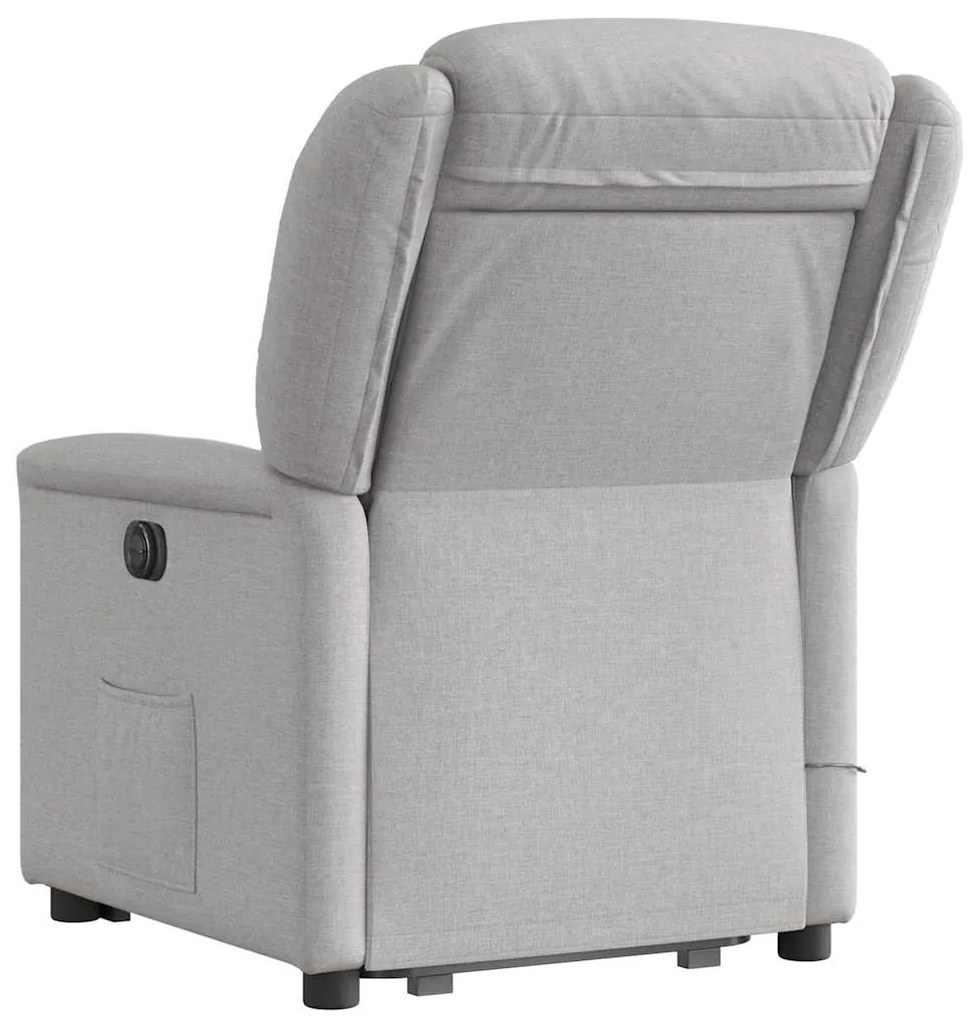 Poltrona elevatória de massagens tecido cinzento-nublado