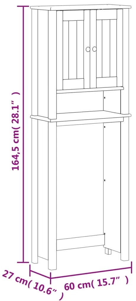 Móvel de sanita BERG 60x27x164,5 cm madeira maciça branco