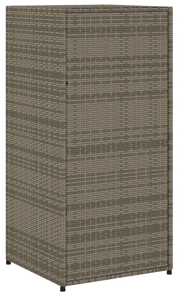 Armário de arrumação para jardim 55x55x111 cm vime PE cinzento