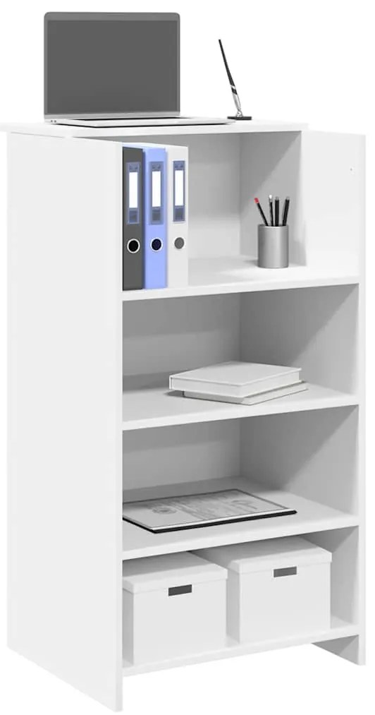 vidaXL Balcão de recepção 55x50x103,5 cm derivados de madeira branco