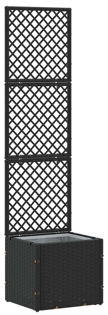 vidaXL Vaso de Jardim Preto 35 x 30 x 135 cm Metal