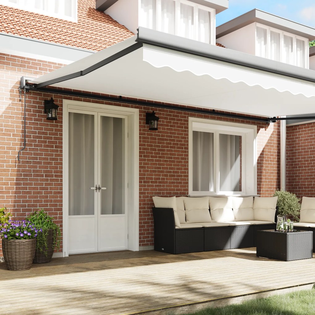 Toldo Retrátil Automático Branco 500x300 cm