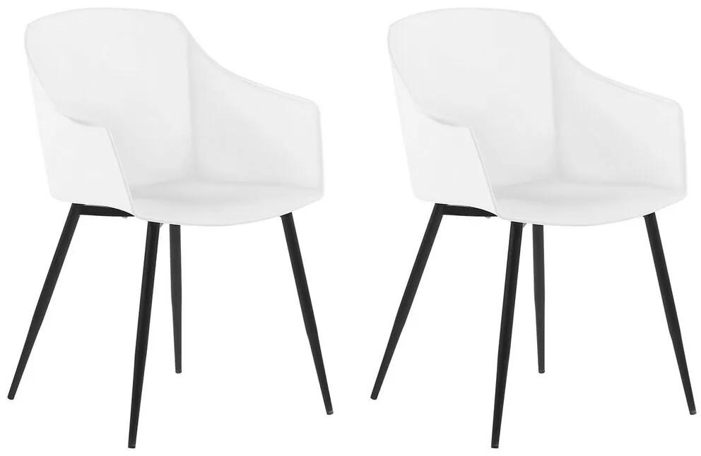Conjunto de 2 cadeiras de jantar brancas e pretas FONDA Beliani