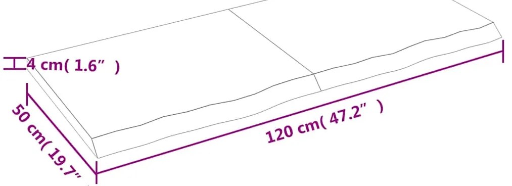 Prateleira de parede 120x50x(2-4) cm carvalho tratado castanho