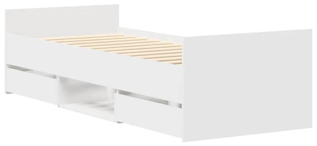 Estrutura de cama c/ painéis cabeceira e pés 100x200 cm branco