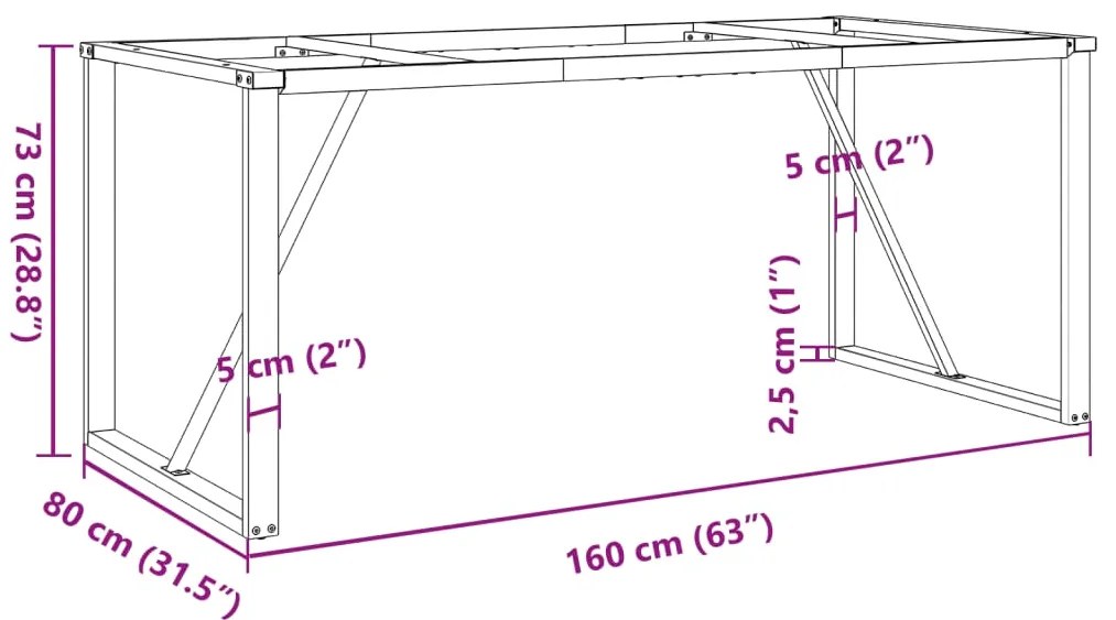 Pernas para mesa de jantar estrutura em O aço