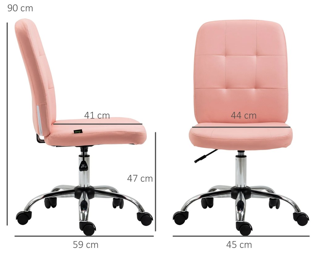 Vinsetto Cadeira de Escritório sem Apoio para os Braços Cadeira de Esc