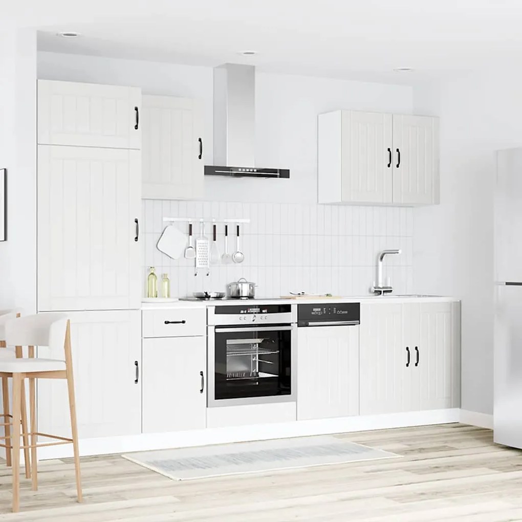 7 peças armário de cozinha conjunto Lucca branco