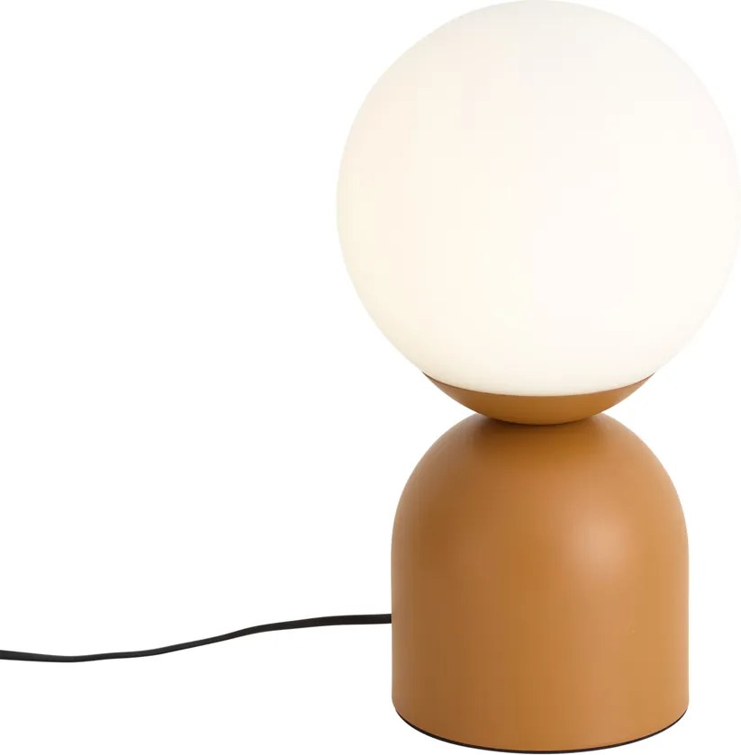 Candeeiro de Mesa Hotel Chic Laranja com Vidro Opalino - Pallon Trend