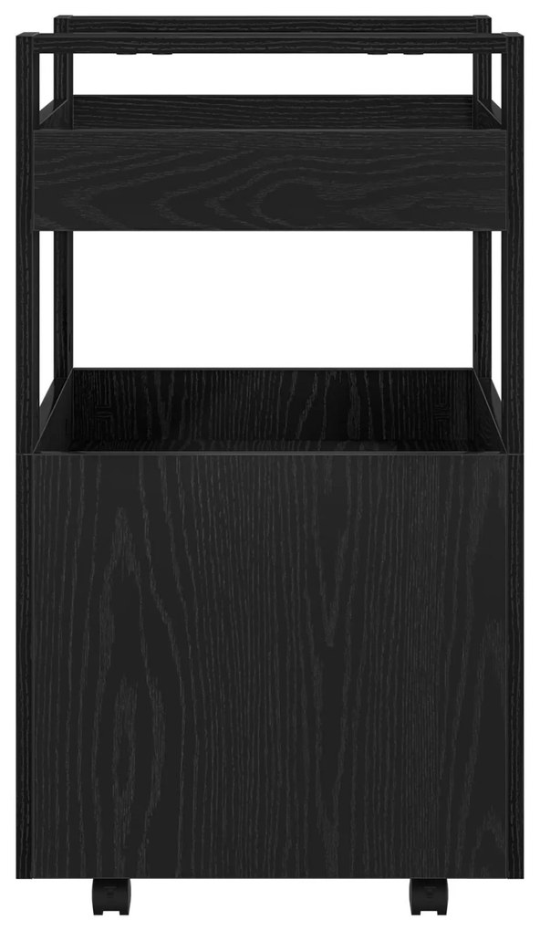 Carrinho de Cozinha vidaXL Carvalho Preto 60x45x80 cm Madeira Compósit