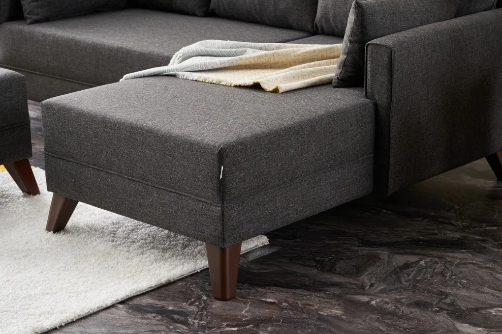 Sofá-Cama de Canto Bella – Antracite – 205x85x81 cm