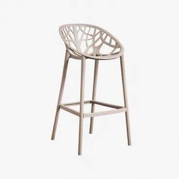 Pack De 2 Bancos Altos Em Polipropileno Ores Moka Brown & ↑75 Cm - Sklum