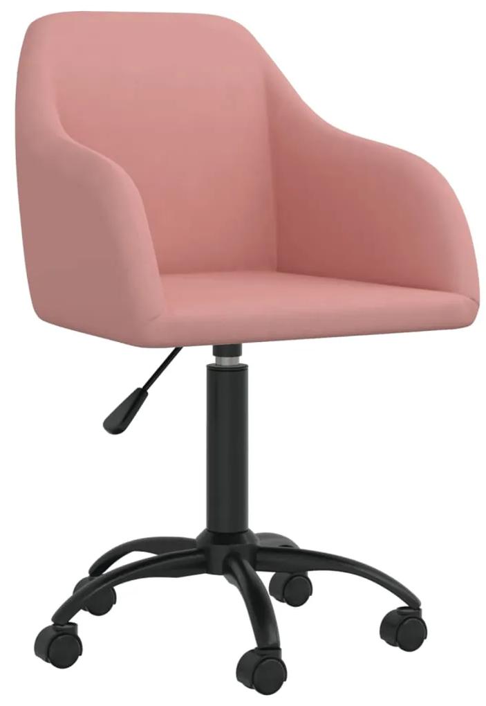 330661 vidaXL Cadeira de escritório giratória veludo rosa