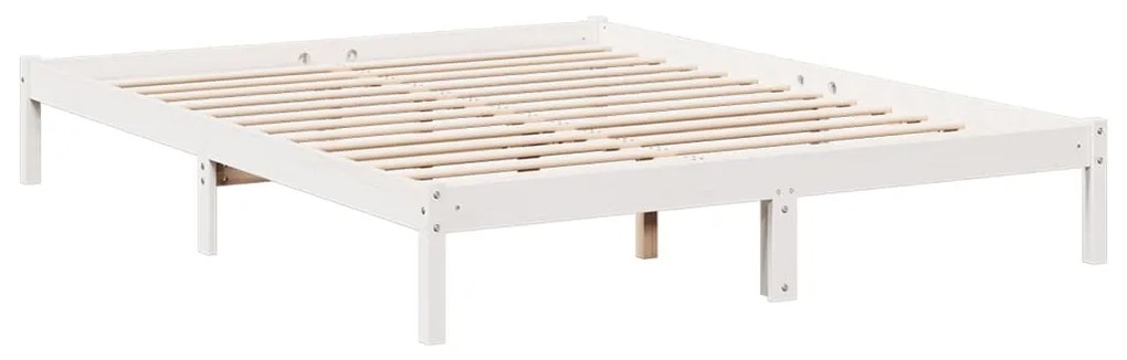 Cama extra longa sem colchão 140x210 cm pinho maciço branco