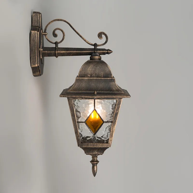 LED Candeeiro de Parede Exterior Inteligente Vintage Bronze c/ Wifi A60 - Antigua Rústico