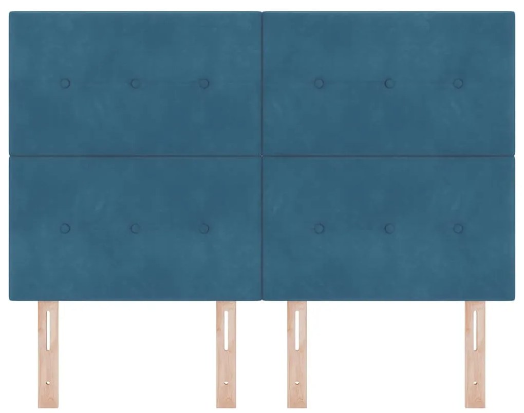 Cabeceira LED vidaXL Azul Escuro 72 cm Veludo