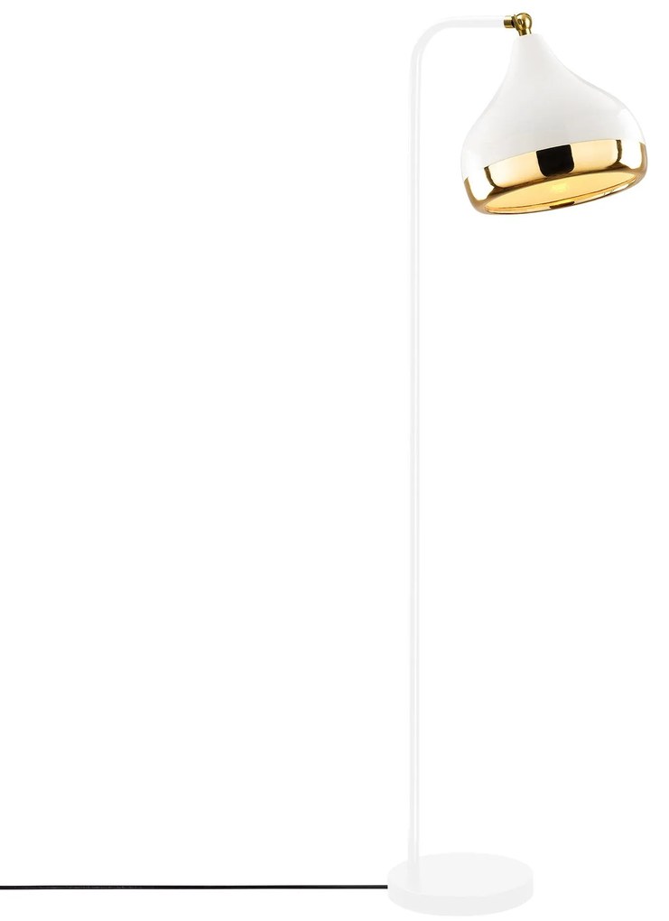 Candeeiro de Pé Yildo – Branco e Dourado – 30 x 17 cm