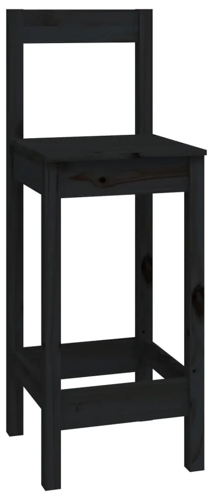 9 pcs conjunto de bar pinho maciço preto