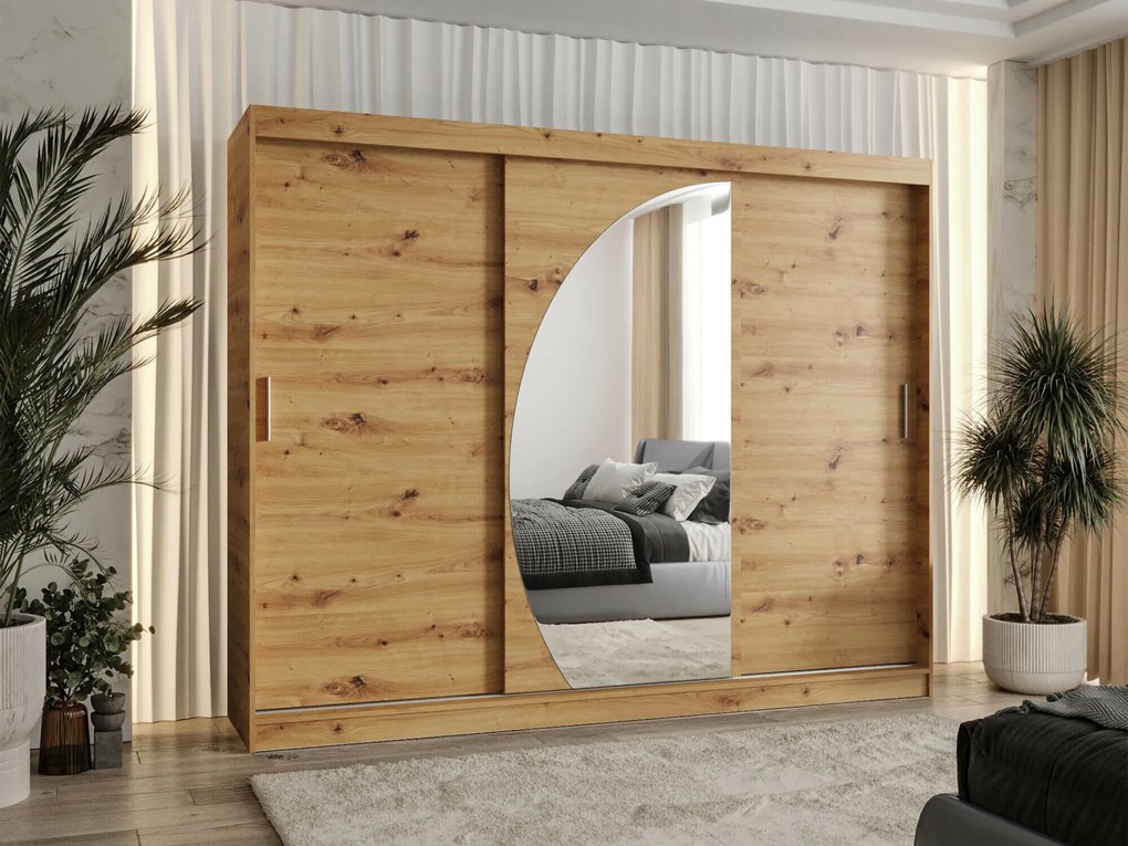 Roupeiro Hartford 508, Carvalho Artisan, 200x250x62cm, 213 kg, Portas para roupeiro: Deslizante