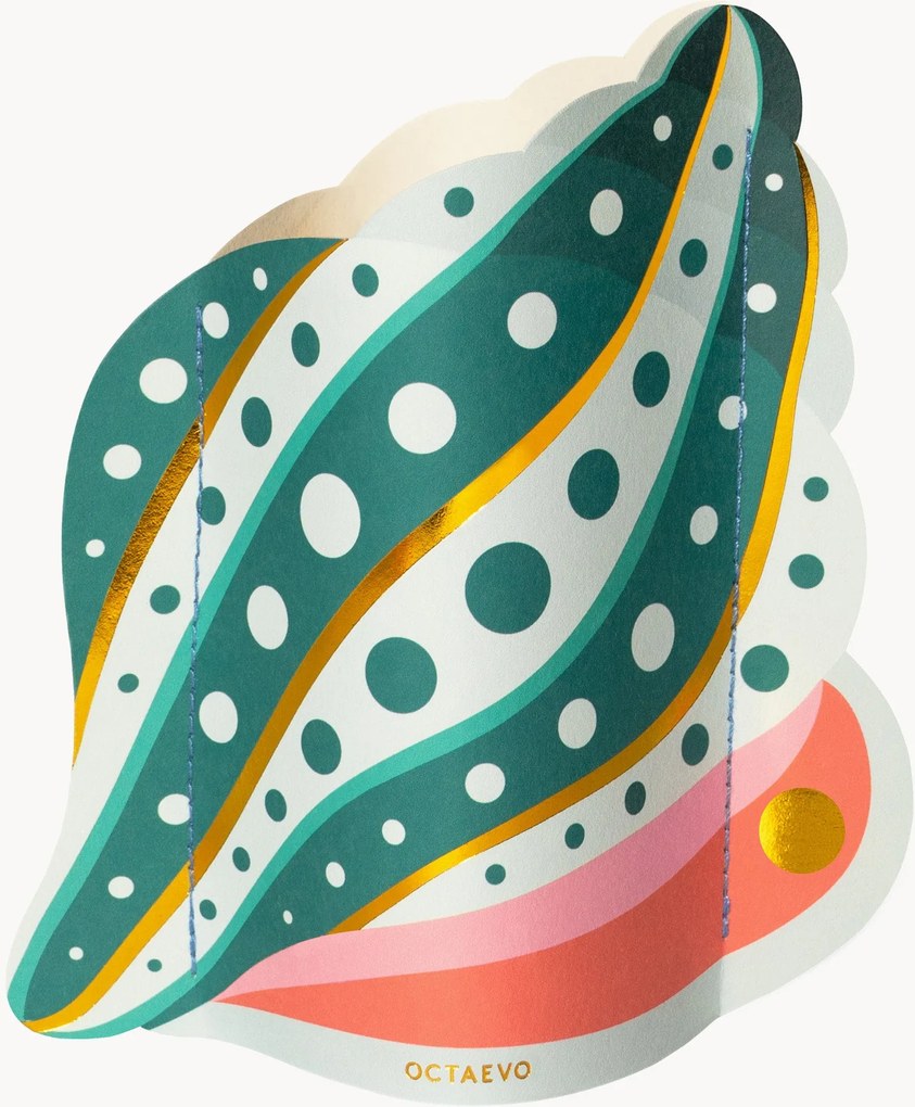 Jarra decorativa em papel artesanal Shell Mini, Alt 17 cm