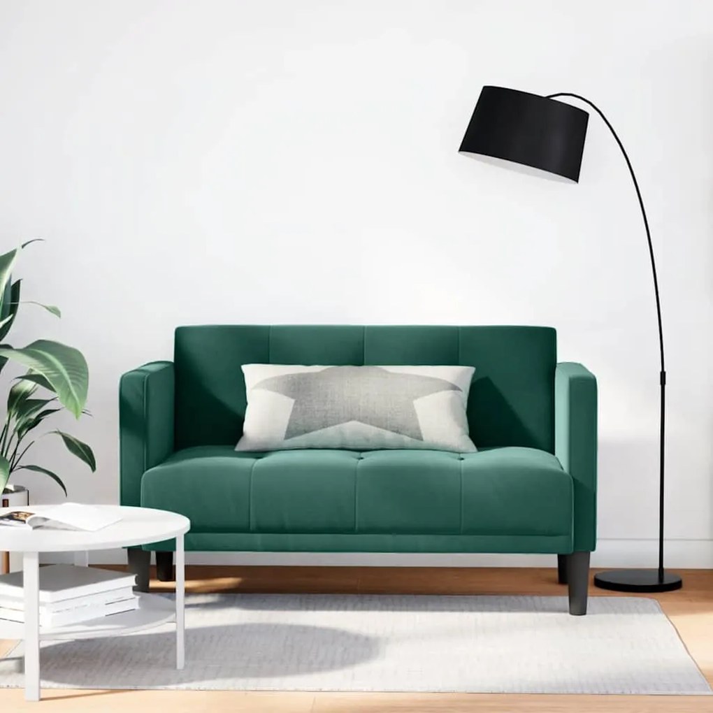 Sofá-luvas 111 cm veludo verde-escuro
