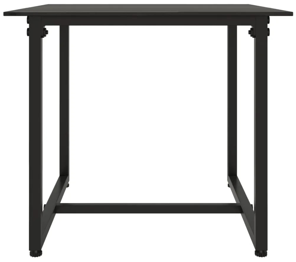 3 pcs conjunto sofás de exterior com almofadões vime PE preto