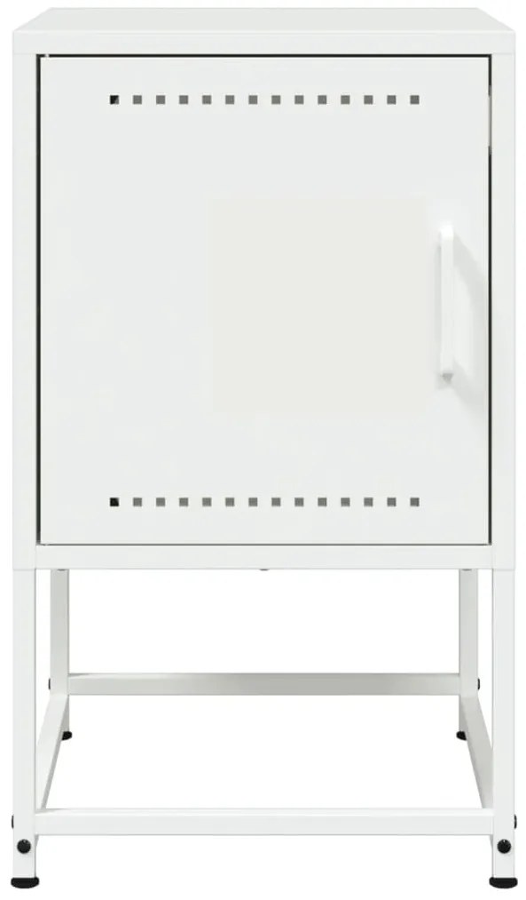 Mesas de cabeceira 2 pcs 36x39x60,5 cm aço branco