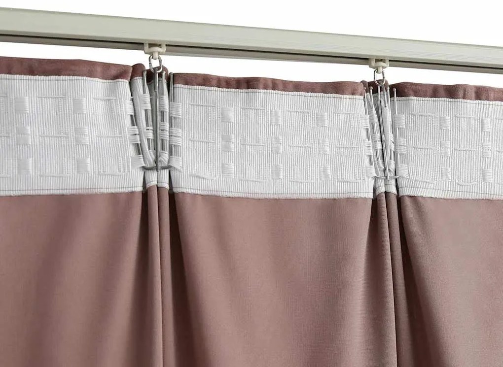 Cortinas blackout c/ ganchos 2 pcs 140x175cm veludo rosa antigo