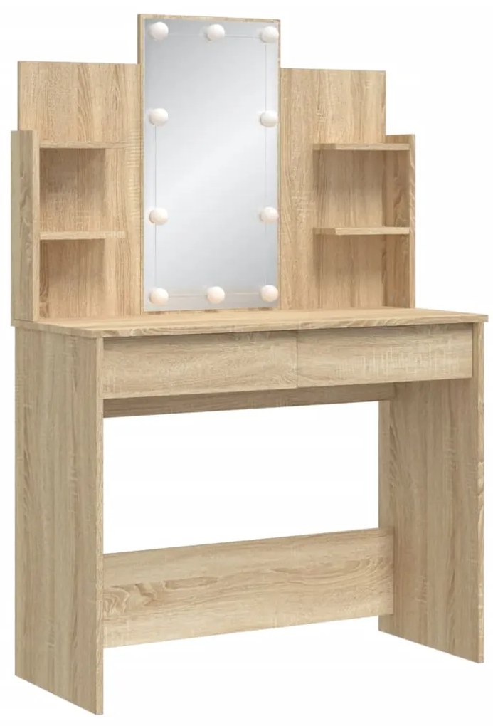 Toucador com luzes LED 96x40x142 cm carvalho sonoma