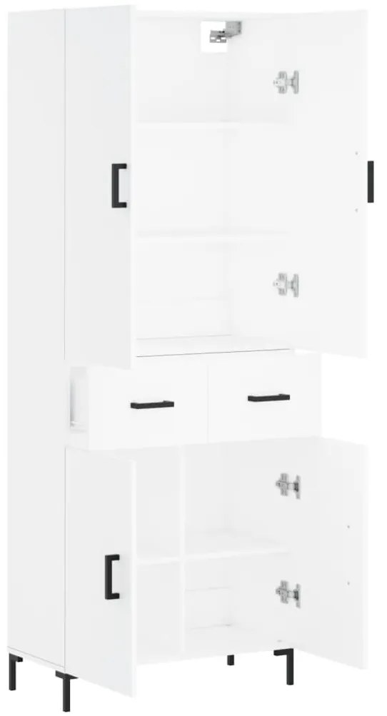 Armário alto 69,5x34x180 cm derivados de madeira branco