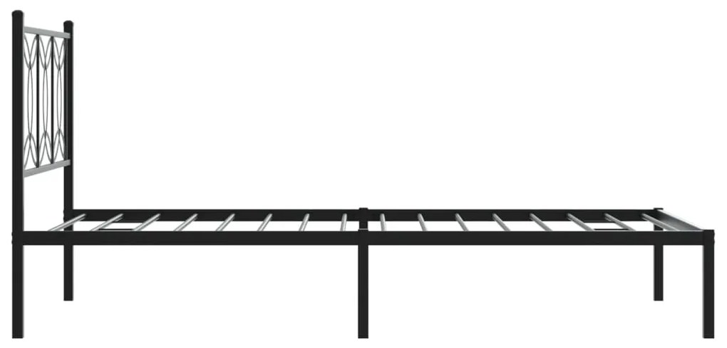 Estrutura de cama com cabeceira 107x203 cm metal preto