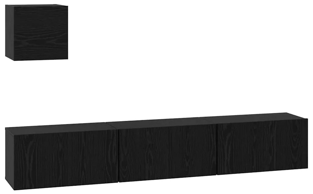 Conjunto de móvel de TV 4 pcs Carvalho preto 60 x 30 x 30 cm